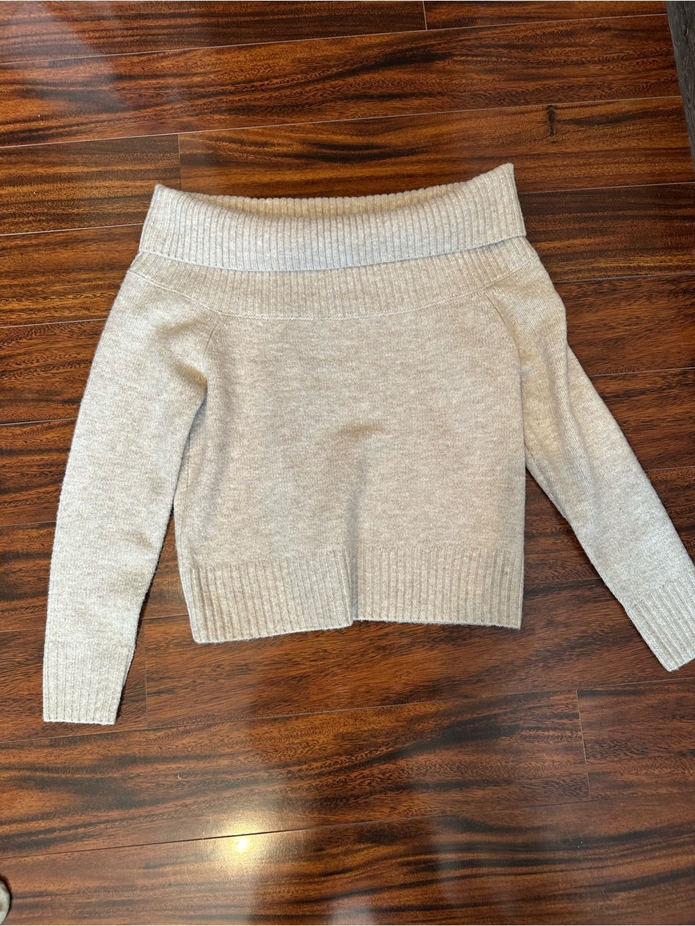 Reitmans | Oatmeal Coloured Off The Shoulder Knit Sweater